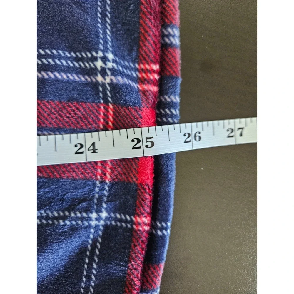 Nautica Pajama Set M Plaid Navy Red Stretch Sleepwear NWT Cozy Holiday‎